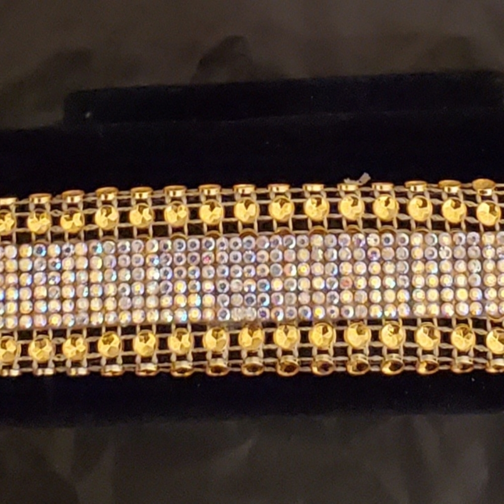 Gold Rhinestone Dog Collar - Picture 5 of 7